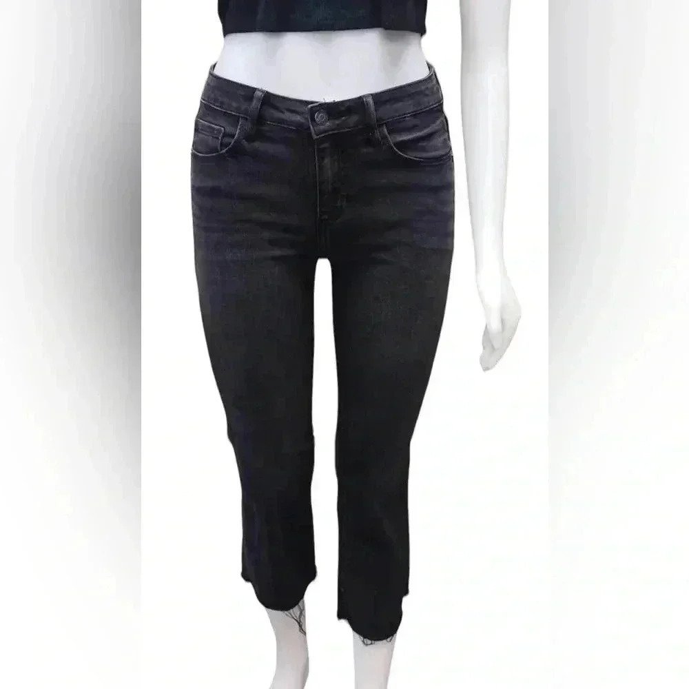 Hidden Black Raw Hem Skinny Stretchy High  Rise Ankle Jeans Size 26
